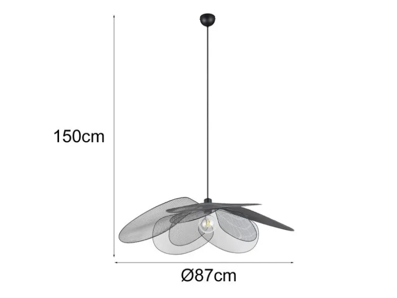 Große LED Pendelleuchte mit ausgefallenem Gitter Lampenschirm, Ø 87cm