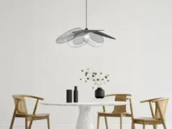 Große LED Pendelleuchte mit ausgefallenem Gitter Lampenschirm, Ø 87cm