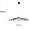 Große LED Pendelleuchte mit gefächertem Metall Gitterschirm Ø 80cm