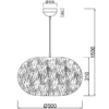 Große LED Pendelleuchte mit Kugel Lampenschirm aus Plüsch, Ø 50cm