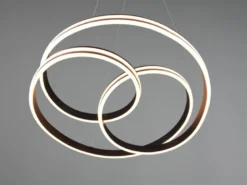 Große LED Pendelleuchte NURIA dimmbar geschwungen Schwarz, Ø 60cm