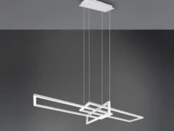 Große LED Pendelleuchte SALINAS lang mit Switch Dimmer Weiß, Breite 110cm