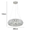 Große LED Ring Pendelleuchte DIANN mit Glaskristallen in Blütenoptik, Ø 60cm