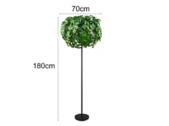Große LED Stehleuchte mit Blätter Lampenschirm Grün, Höhe 180cm