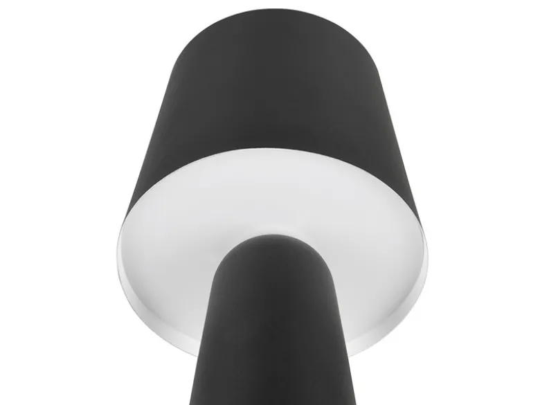 Große LED Tischleuchte aus Metall Schwarz, Höhe 40cm
