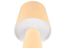 Große LED Tischleuchte aus Metall Beige, Höhe 40cm