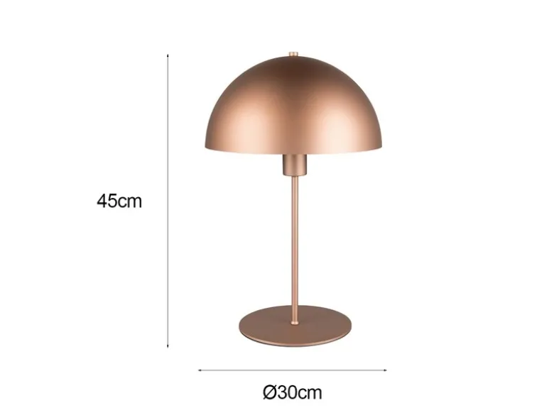 Große LED Tischleuchte aus Metall Coffee in Pilzform, Höhe 45cm