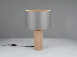 Große LED Tischleuchte aus recycelter Pappe und Bambus, Höhe 48cm
