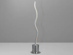 Große LED Tischleuchte BENETT in Silber Chrom, Höhe 45cm