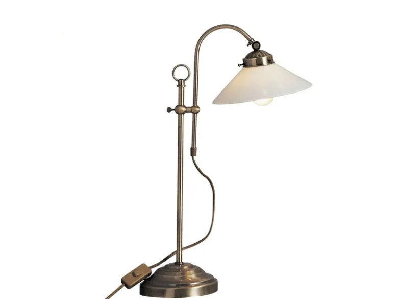 Große LED Tischleuchte im Landhausstil mit Glasschirm, max. Höhe 55cm