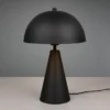 Große LED Tischleuchte in Pilzform aus Metall Schwarz, Höhe 43cm