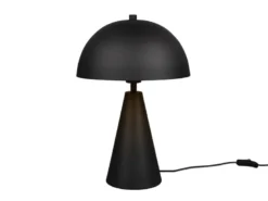 Große LED Tischleuchte in Pilzform aus Metall Schwarz, Höhe 43cm