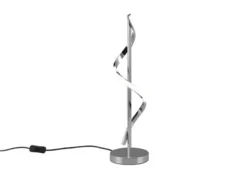 Große LED Tischleuchte ISABEL Spirale in Chrom, Höhe 56cm