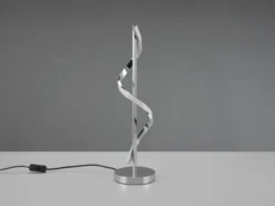 Große LED Tischleuchte ISABEL Spirale in Chrom, Höhe 56cm