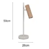 Große LED Tischleuchte Metall Grau mit schwenkbarem Spot Coffeefarbig, Höhe 50cm