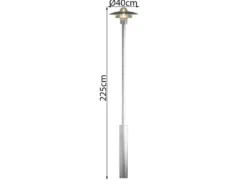Große LED Wegeleuchte moderne Mastleuchte aus Stahl, Höhe 225cm