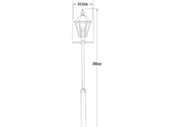 Große Mastleuchte PALLAS aus Aluminium Schwarz, Höhe 260cm