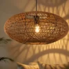 Große Pendelleuchte HEDDA Korbgeflecht aus Sisal 1-flammig, Ø 52cm