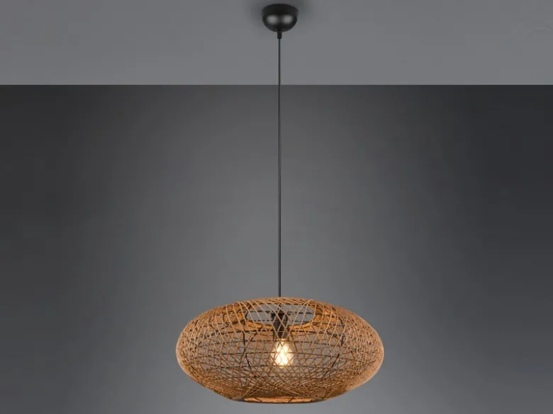 Große Pendelleuchte HEDDA Korbgeflecht aus Sisal 1-flammig, Ø 52cm