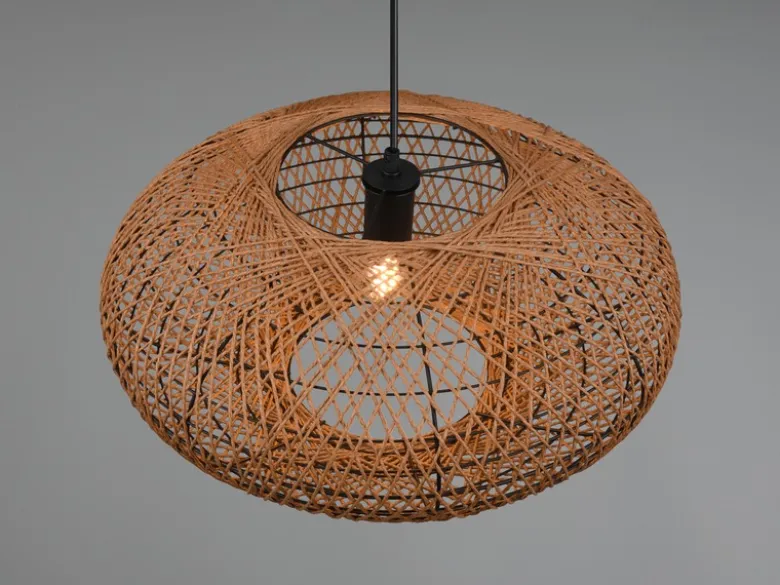Große Pendelleuchte HEDDA Korbgeflecht aus Sisal 1-flammig, Ø 52cm