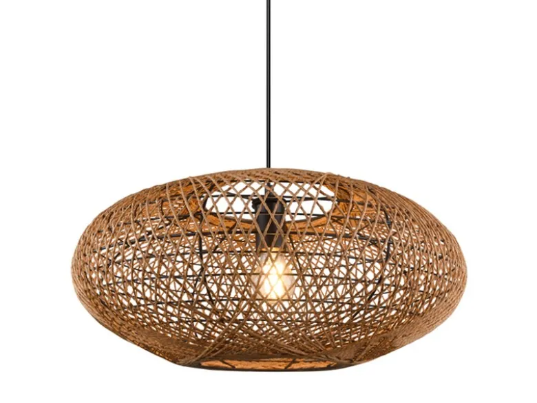 Große Pendelleuchte HEDDA Korbgeflecht aus Sisal 1-flammig, Ø 52cm