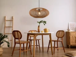 Große Pendelleuchte HEDDA Korbgeflecht aus Sisal 1-flammig, Ø 52cm