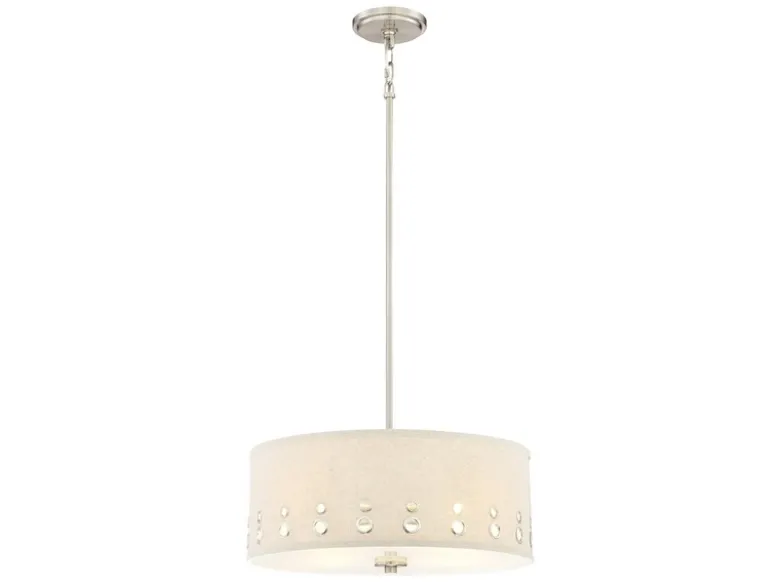 Große Pendelleuchte PARK AVENUE aus Stoff, 4-stufig höhenverstellbar, Ø 46cm