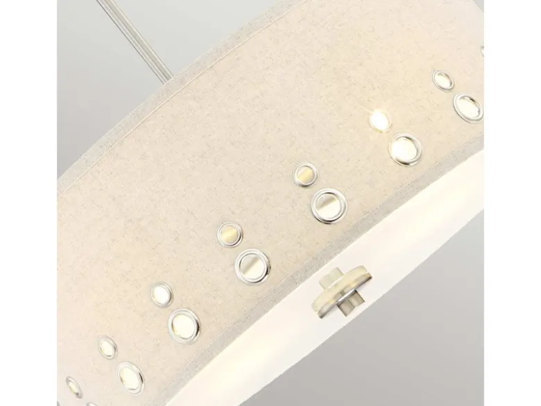 Große Pendelleuchte PARK AVENUE aus Stoff, 4-stufig höhenverstellbar, Ø 46cm