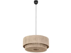 Große Pendelleuchte SMILLA 1-flammig aus Jute Natur im Boho Stil, Ø 60cm