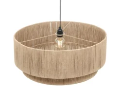 Große Pendelleuchte SMILLA 1-flammig aus Jute Natur im Boho Stil, Ø 60cm