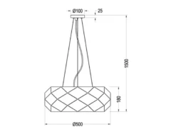 Große Pendelleuchte ZANDOR mit Lasercut Muster Weiß matt, Ø 50cm