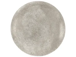 Großer Beistelltisch PATTY rund Metall in Schwarz Silber, Höhe 46cm
