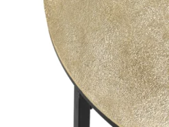 Großer Beistelltisch PATTY rund Metall in Schwarz Gold, Höhe 46cm