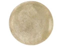 Großer Beistelltisch PATTY rund Metall in Schwarz Gold, Höhe 46cm