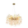 Großer Kronleuchter QUEENA Gold 10-flammig mit Glas Kristall 2-farbig Ø 80cm