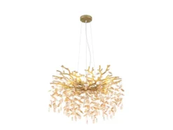 Großer Kronleuchter QUEENA Gold 10-flammig mit Glas Kristall 2-farbig Ø 80cm