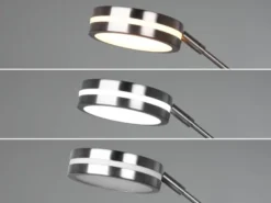 Großer LED Deckenfluter FRANKLIN mit Lesearm, Höhe 181cm, Silber