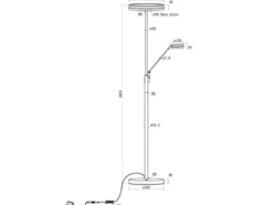 Großer LED Deckenfluter FRANKLIN mit Lesearm, Höhe 181cm, Anthrazit