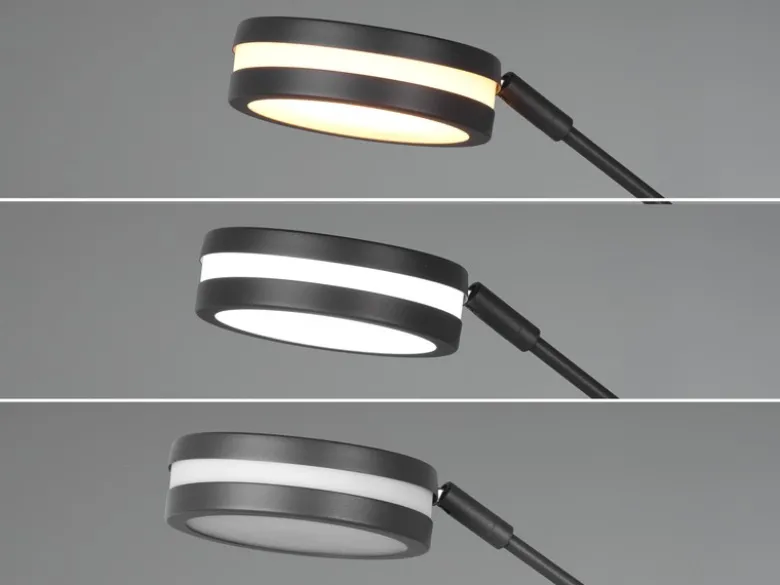 Großer LED Deckenfluter FRANKLIN mit Lesearm, Höhe 181cm, Anthrazit