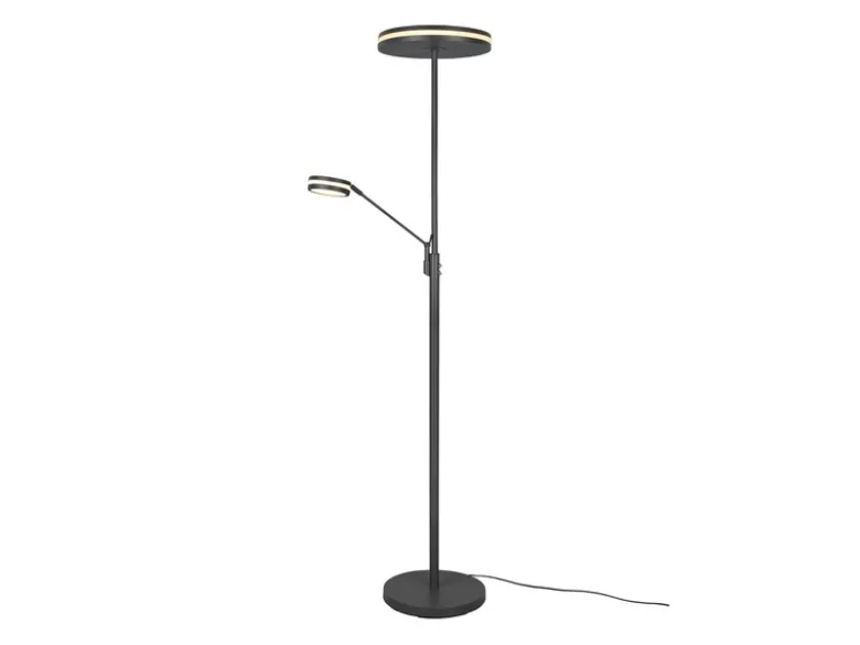 Großer LED Deckenfluter FRANKLIN mit Lesearm, Höhe 181cm, Anthrazit