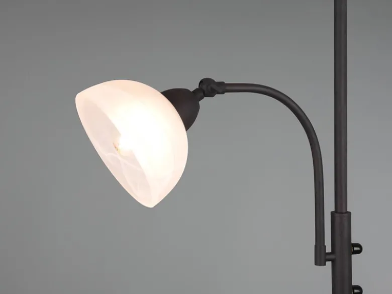 Großer LED Deckenfluter im Landhausstil mit Leselampe, Höhe 184cm