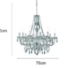 Großer LED Kronleuchter 10-flammig Silber Chrom mit Acryl Kristall Ø 76cm