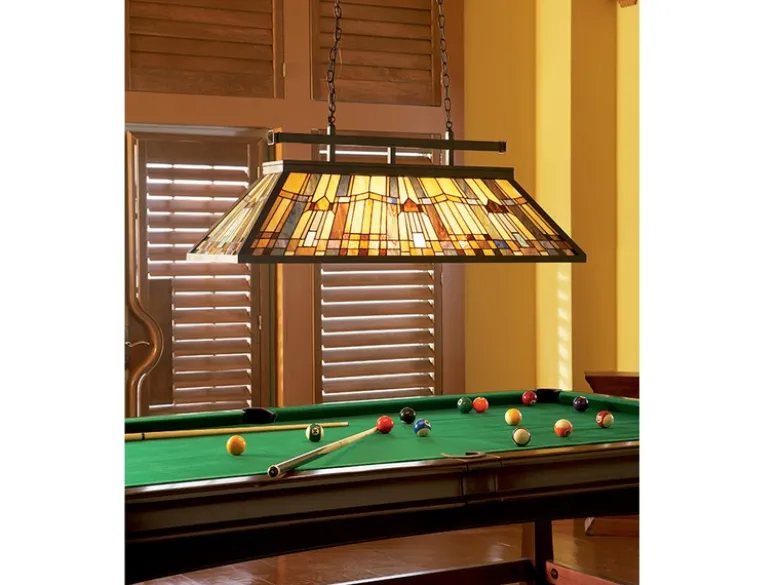 Große Tiffany Pendelleuchte mit E27 LED, Lampenschirm Bunt, Breite 121cm