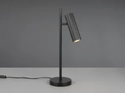 Große Tischlampe SOKA Metall Schwarz mit schwenkbarem Spot, Höhe 50cm