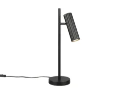 Große Tischlampe SOKA Metall Schwarz mit schwenkbarem Spot, Höhe 50cm
