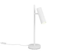 Große Tischlampe SOKA Metall Weiß mit schwenkbarem Spot, Höhe 50cm
