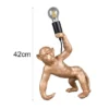 Große Tischleuchte BOBO ausgefallene Affenlampe Gold, Höhe 42cm