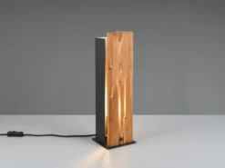 Große Tischleuchte KARUNI mit Naturholz, Höhe 40cm