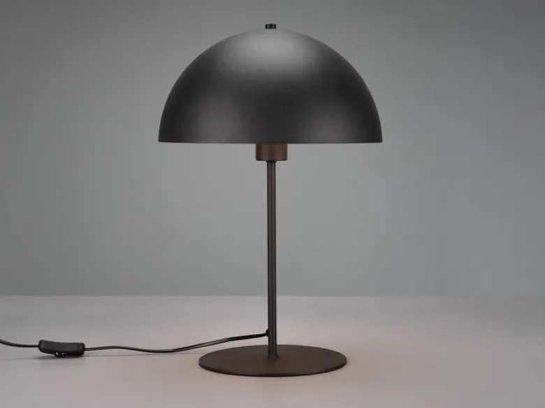 Große Tischleuchte NOLA aus Metall Schwarz, Lampenschirm innen Gold, Höhe 45cm