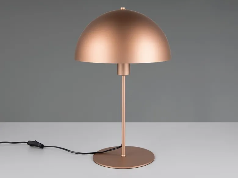 Große Tischleuchte NOLA aus Metall Coffee in Pilzform, Höhe 45cm